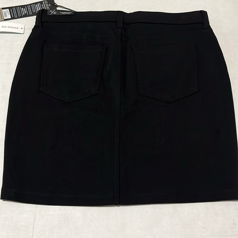 Liverpool Los Angeles Glider Pull-on Black Stretch Denim Skirt NWT - Picture 3 of 5